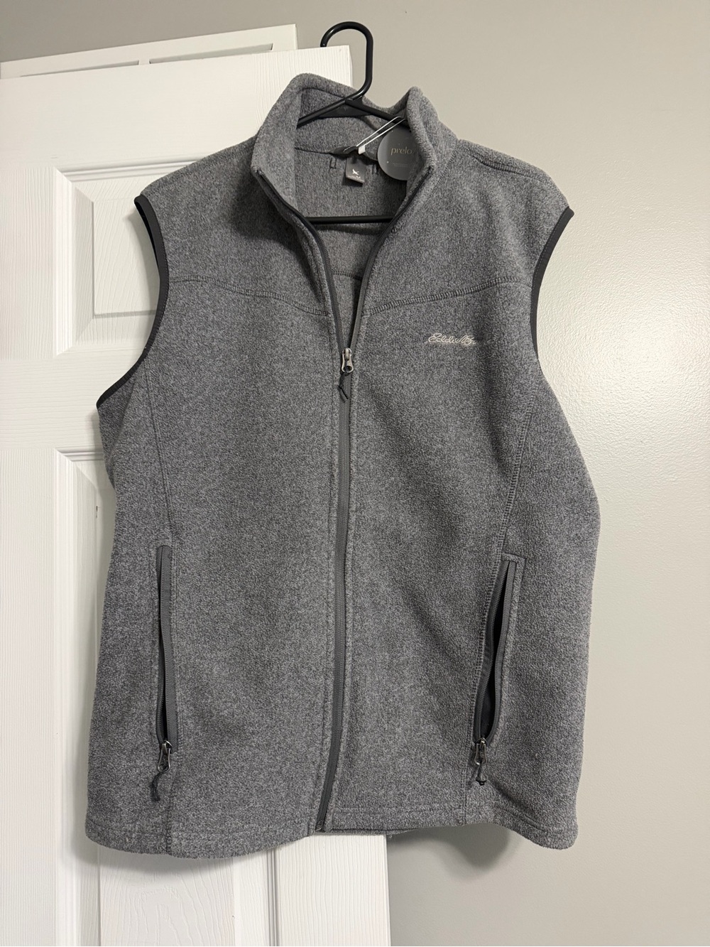 Eddie Bauer Heather Gray Full-Zip Fleece Vest